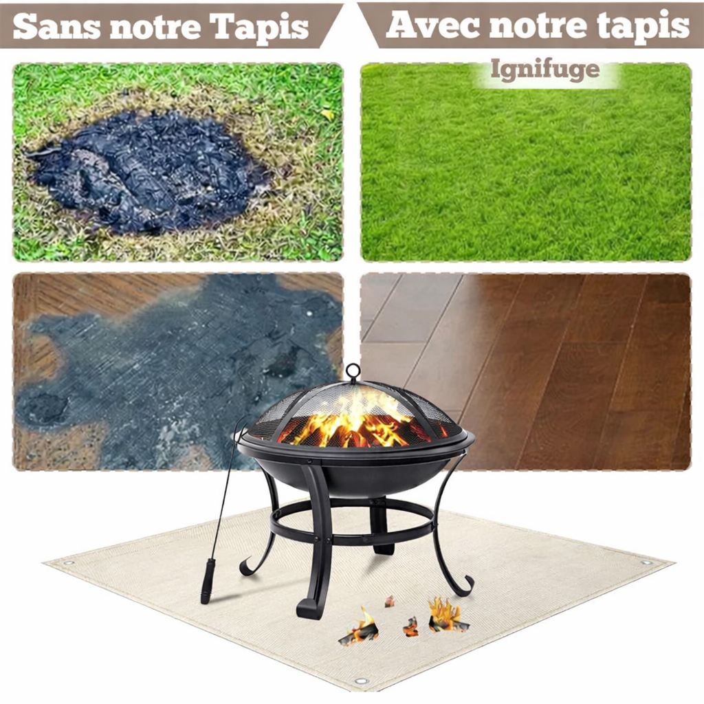 Bouclier Feu Cosy™– Protégez votre terrasse, votre gazon et votre BBQ des braises et des risques d’incendie au Québec Couvertures Cosy
