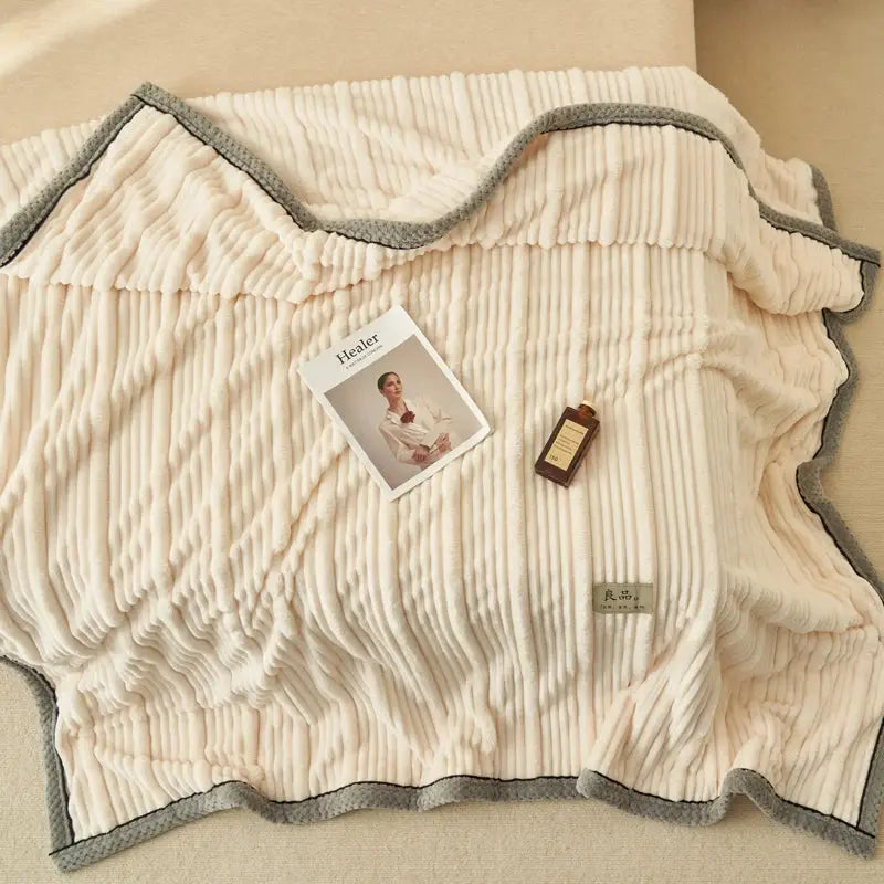 Couverture Chaude et Douce beige