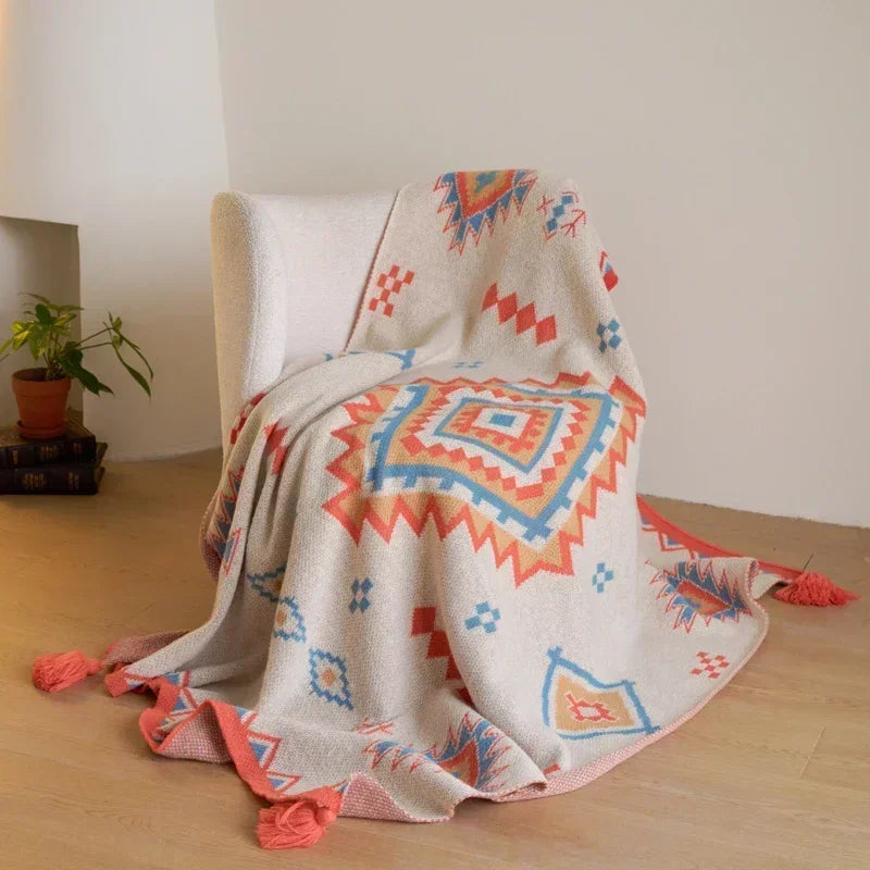 Couverture canapé en tricot