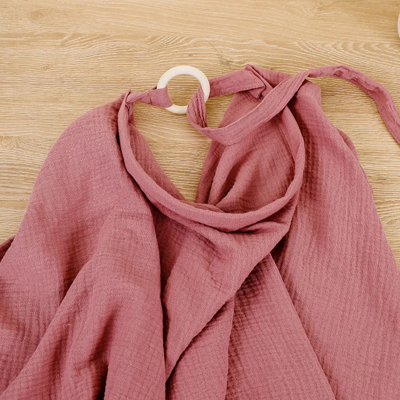 Couverture d'Allaitement Respirante en Mousseline de Coton pour Bébé Rose foncé