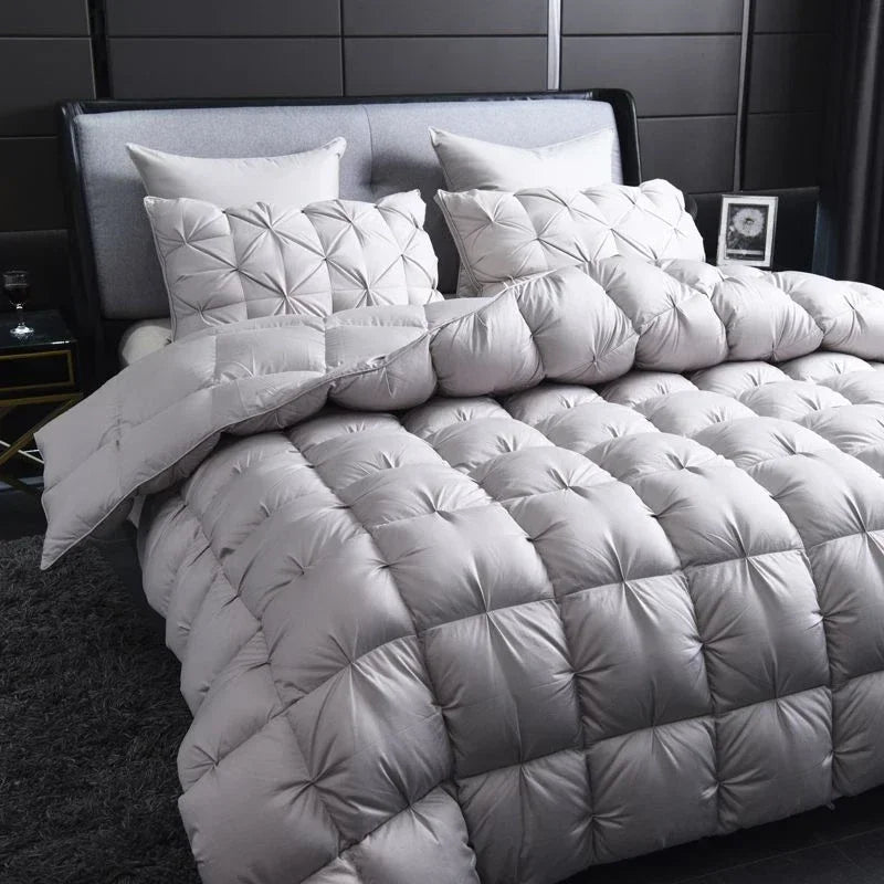Couverture en duvet d'oie gris