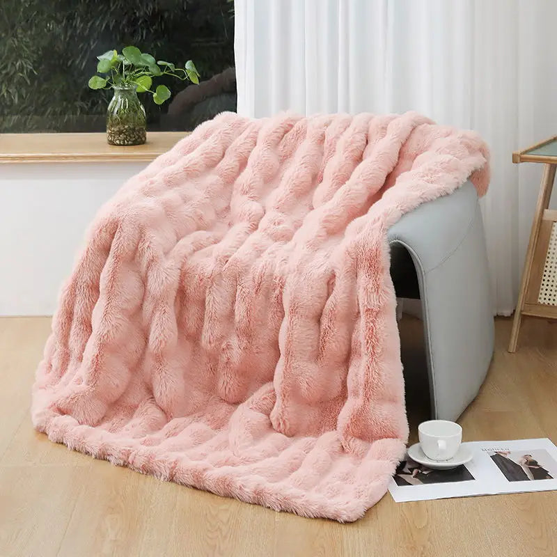 Couverture hiver rose