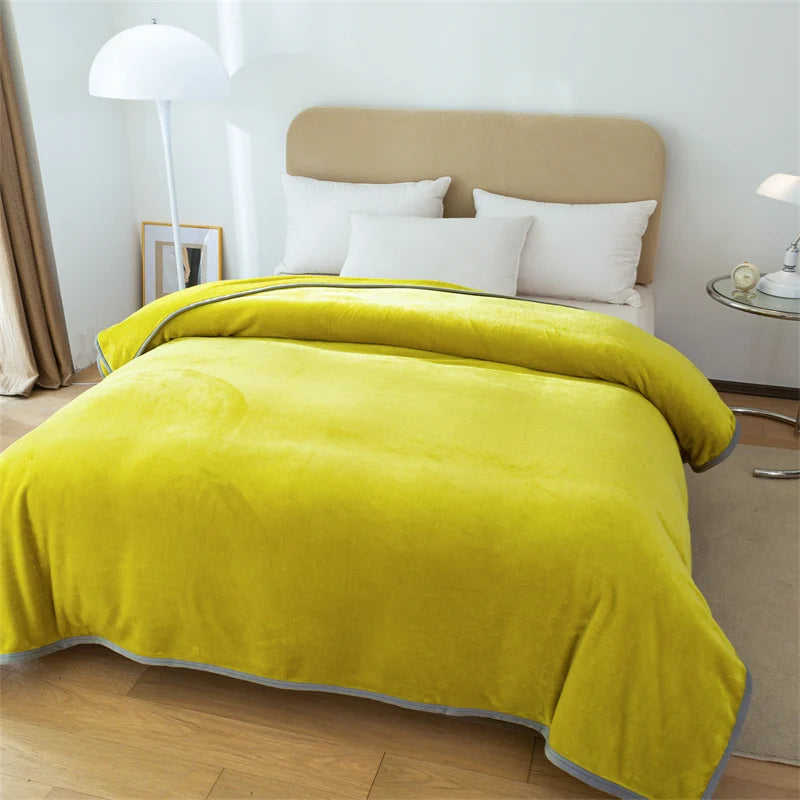 Couverture lestée jaune-vert