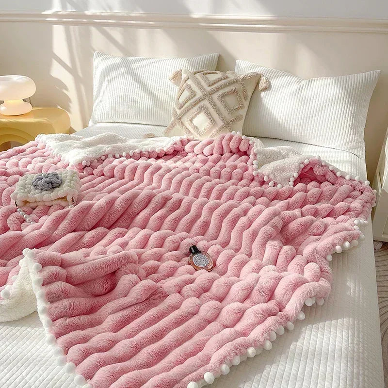 Couverture lestée luxueuse rose