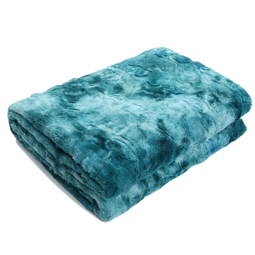 Plaid effet agneau bleu aqua