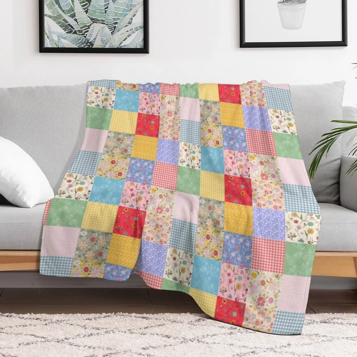 Couverture à carreaux patchwork