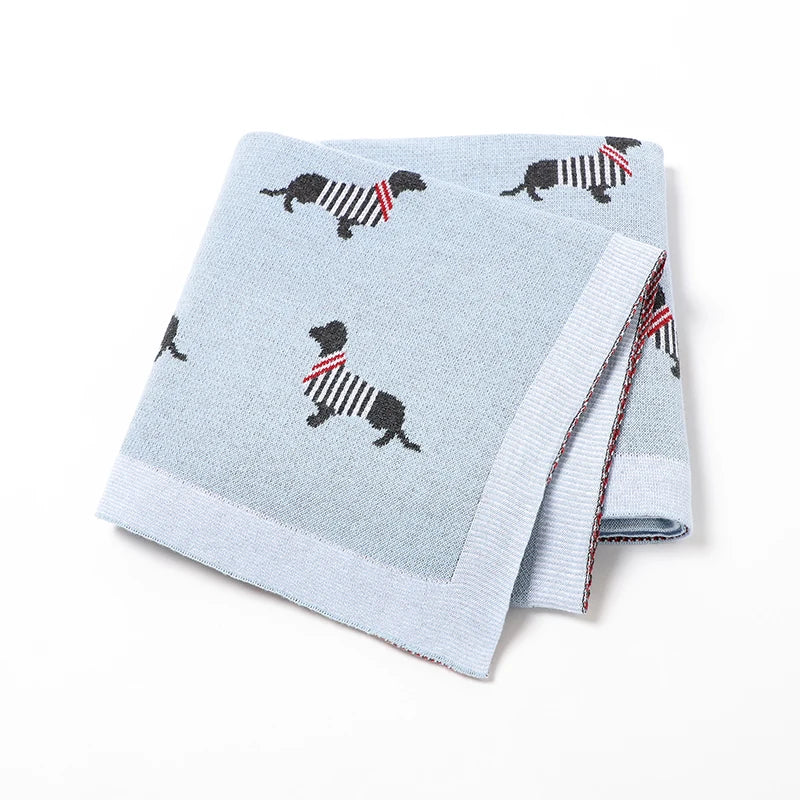 Couverture 100% coton tricotée pour bébé fille et garçon