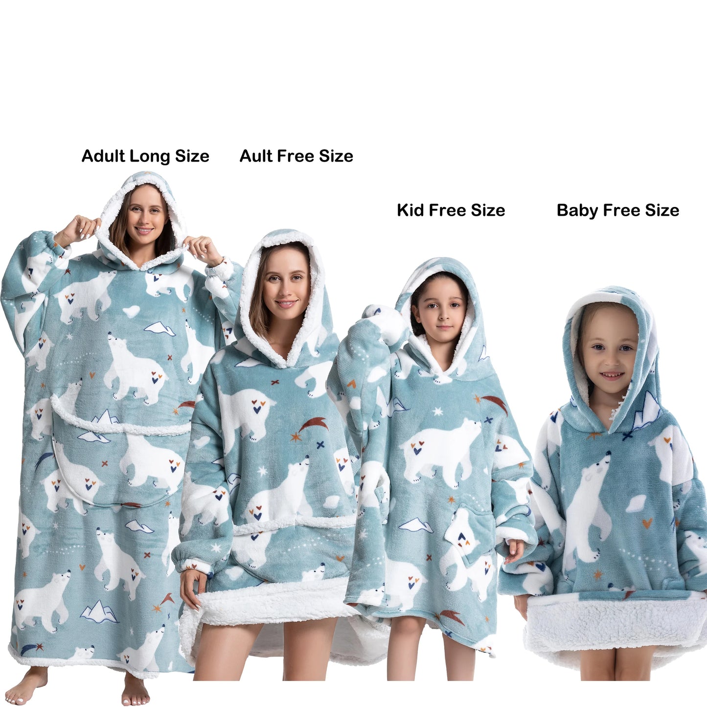 Couverture à capuche pour bébé, enfants et adultes