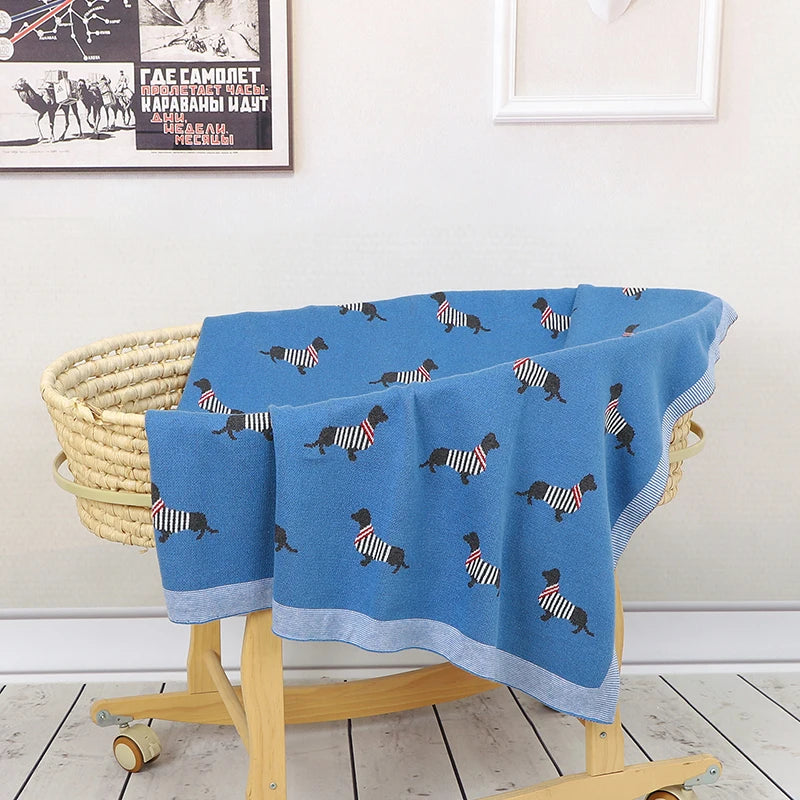 Couverture 100% coton tricotée pour bébé fille et garçon