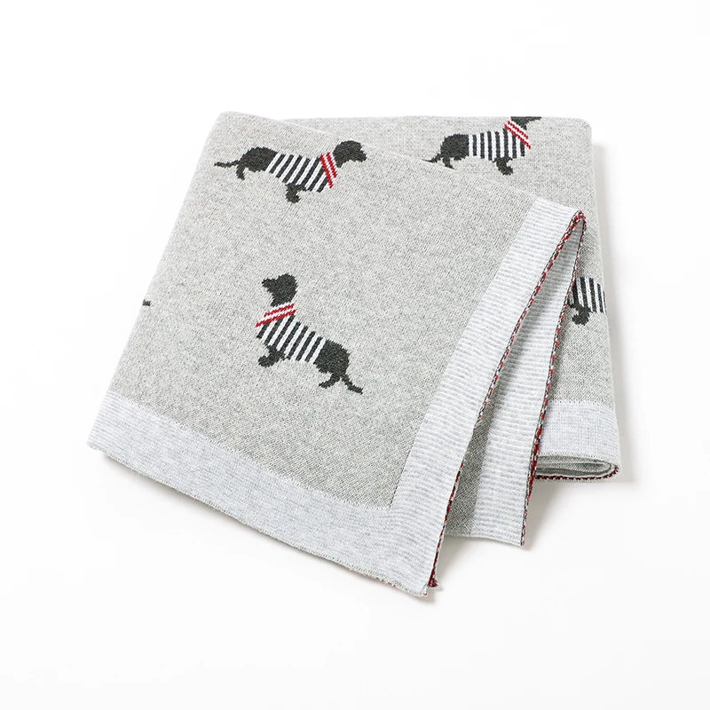 Couverture 100% coton tricotée pour bébé fille et garçon