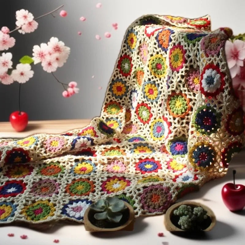 Couverture au crochet faite à la main