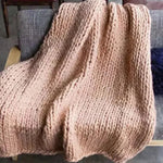 Couverture épaisse en laine mérinos tricotée à la main - Vignette | Couvertures Cosy