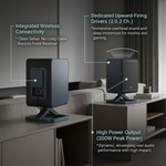 Sharp HT-SPR52021-BK Wireless Rear Surround Speakers - 200W Peak Dolby Atmos Up-Firing Drivers - Vignette | Home Cozy Nest
