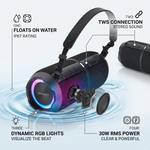 Sharp GX-BT390 Crystal Clear 60W Rugged Waterproof Bluetooth Speaker - Black - Vignette | Home Cozy Nest