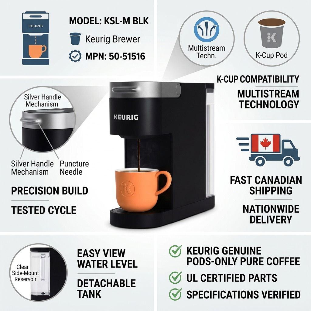 K-Slim Brewer (50-51516): MultiStream technology, K-Cup compatible, detachable tank, fast Canadian shipping.
