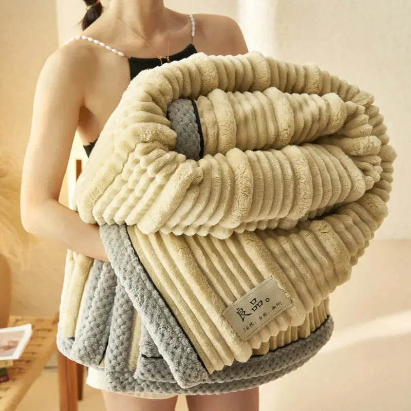 Couverture Chaude et Douce beige
