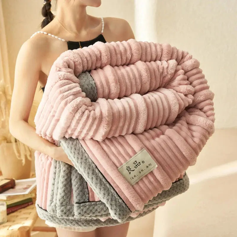 Couverture Chaude et Douce rose
