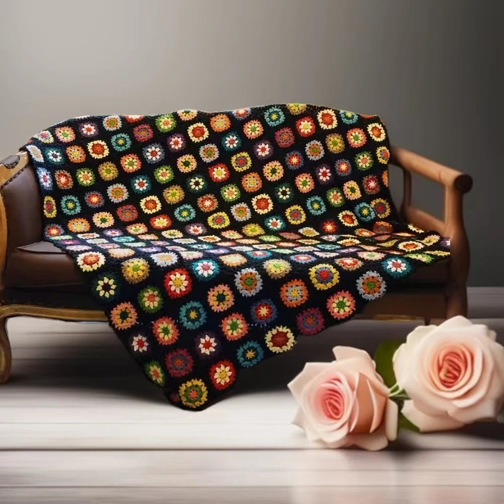 Couverture au crochet faite à la main fauteuil