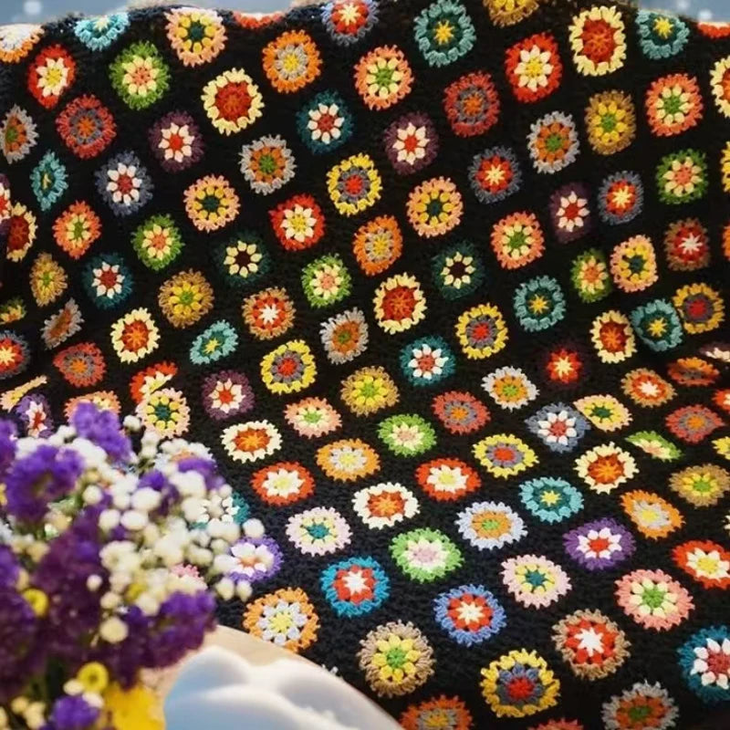 Couverture au crochet faite à la main canapé