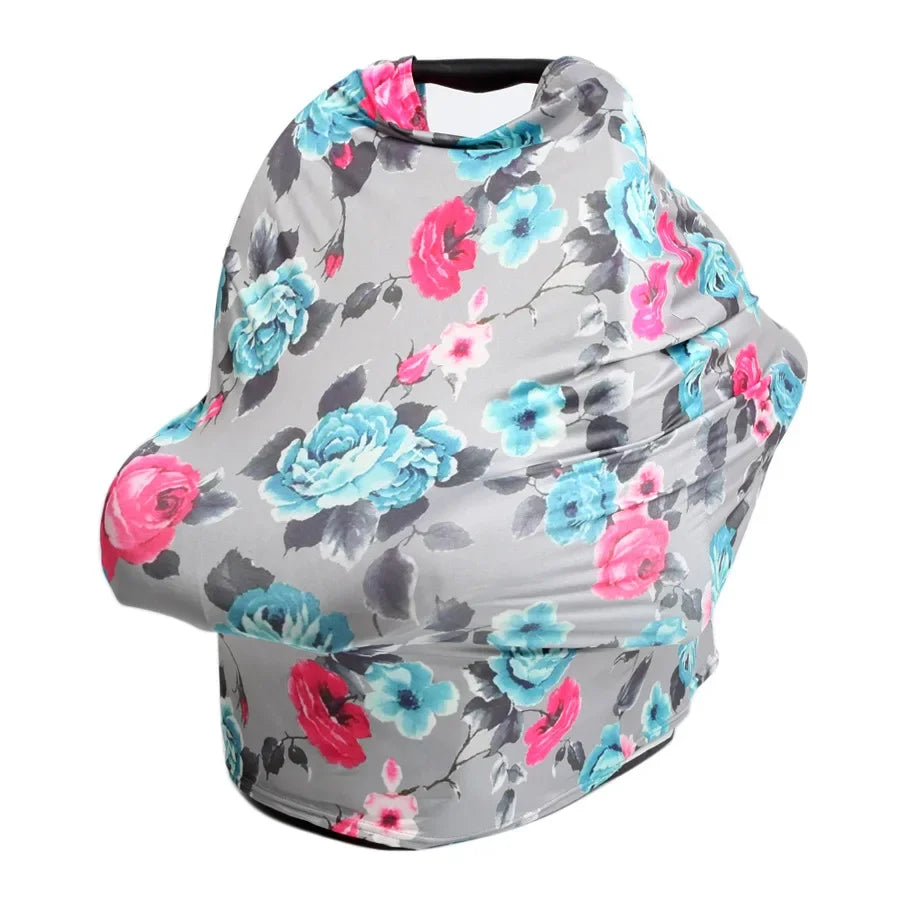 Couverture bébé pour siège auto fleuri