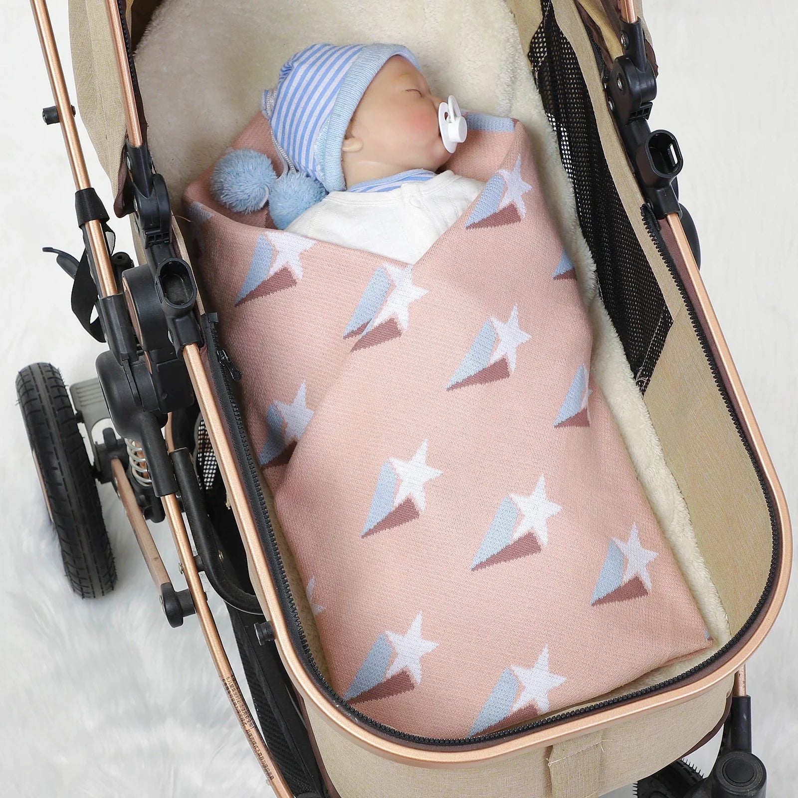 Couverture bébé étoile poussette