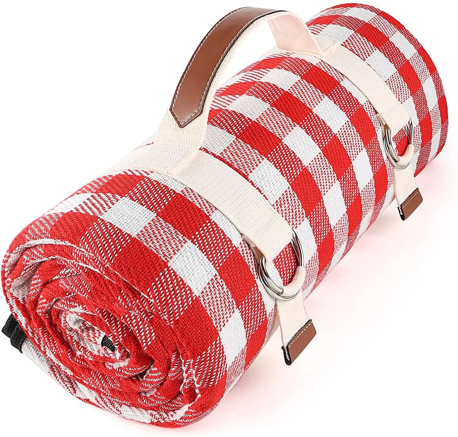 Couverture camping-blanc et rouge
