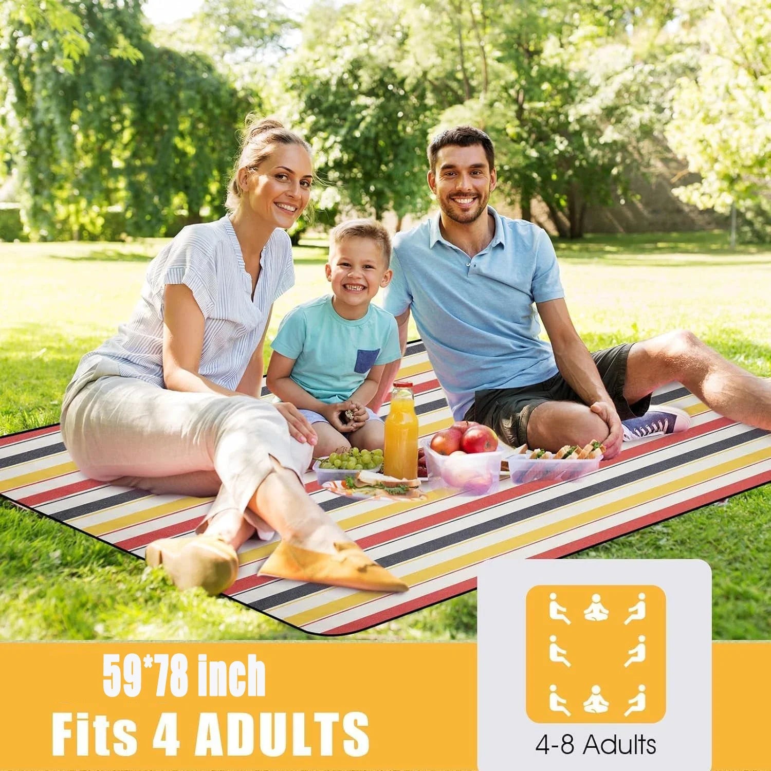 Couverture camping arc-en-ciel