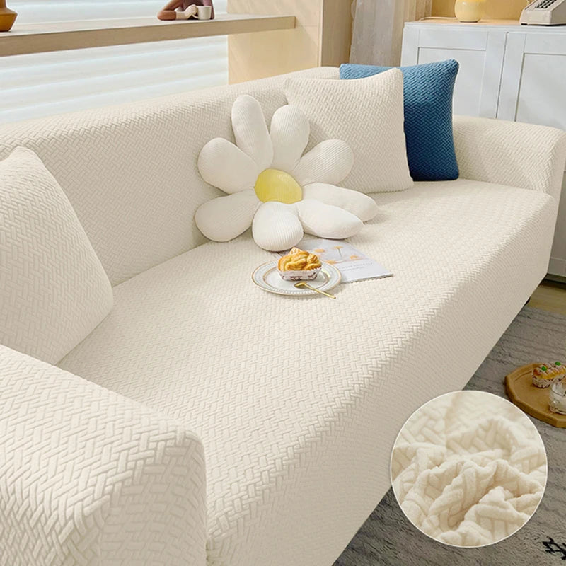 Couverture canapé beige