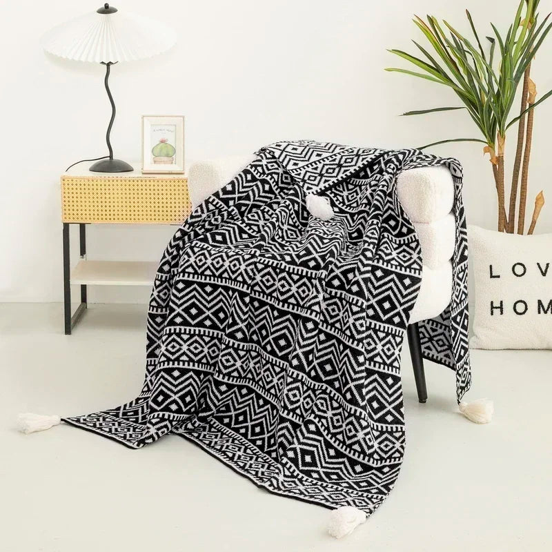 Couverture canapé en tricot