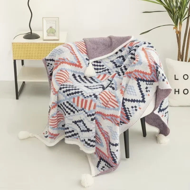 Couverture canapé en tricot