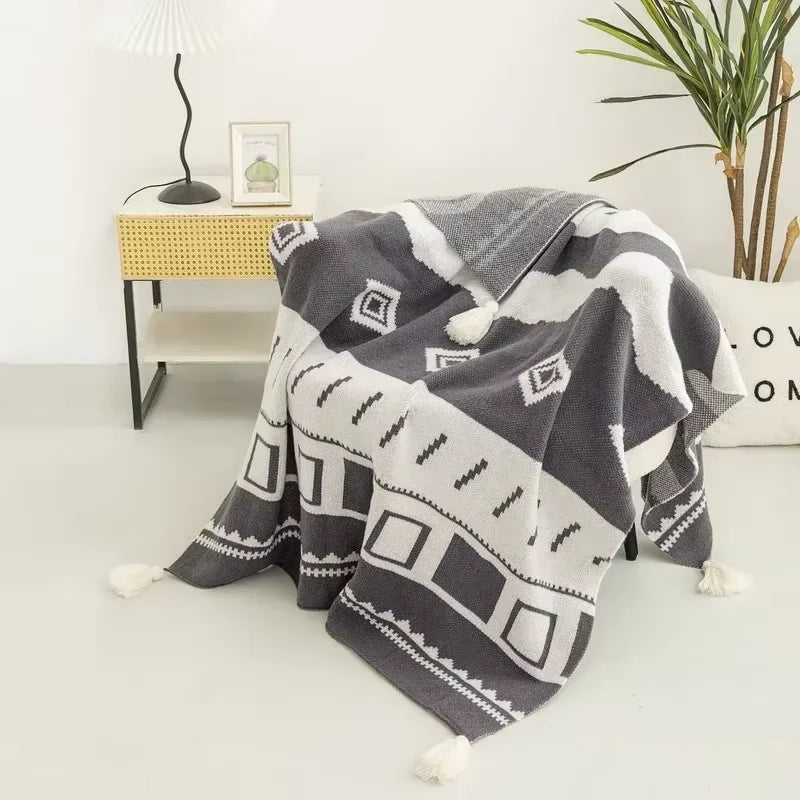Couverture canapé en tricot