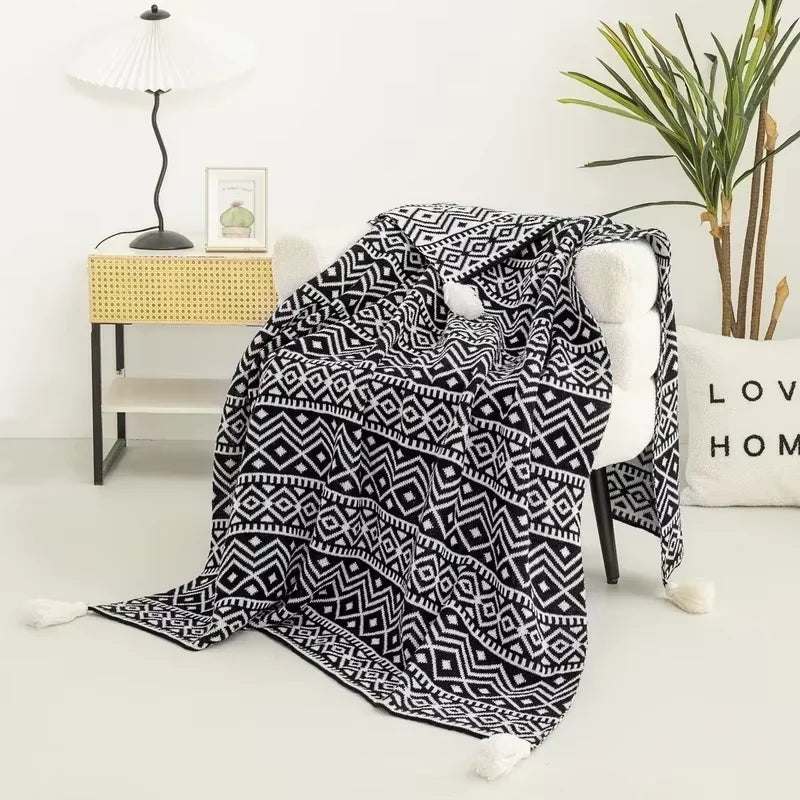 Couverture canapé en tricot