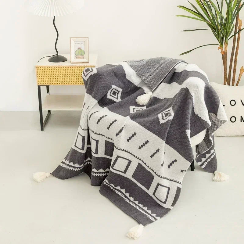 Couverture canapé en tricot