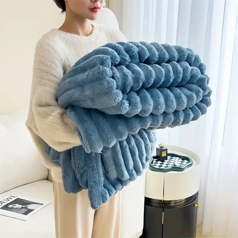Couverture chaude d'hiver bleu