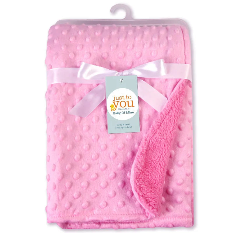 Couverture chaude à double couche pour bébé rose