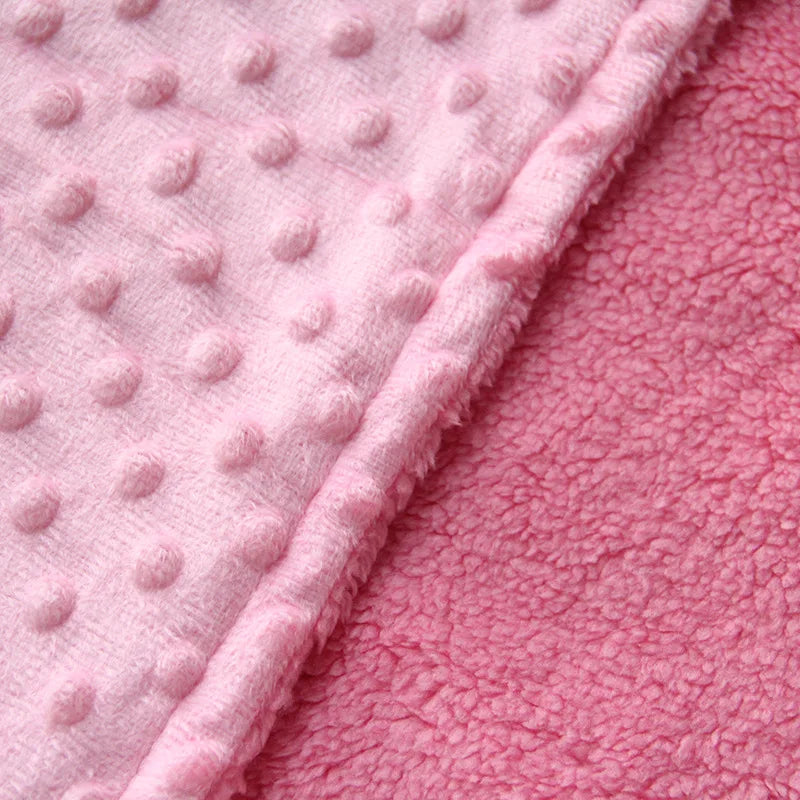 Couverture chaude à double couche pour bébé rose