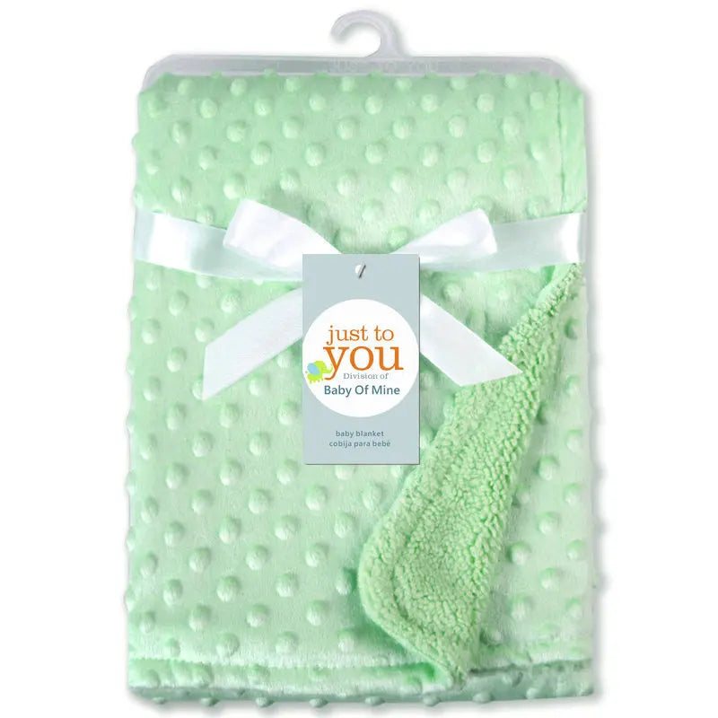 Couverture chaude à double couche pour bébé vert