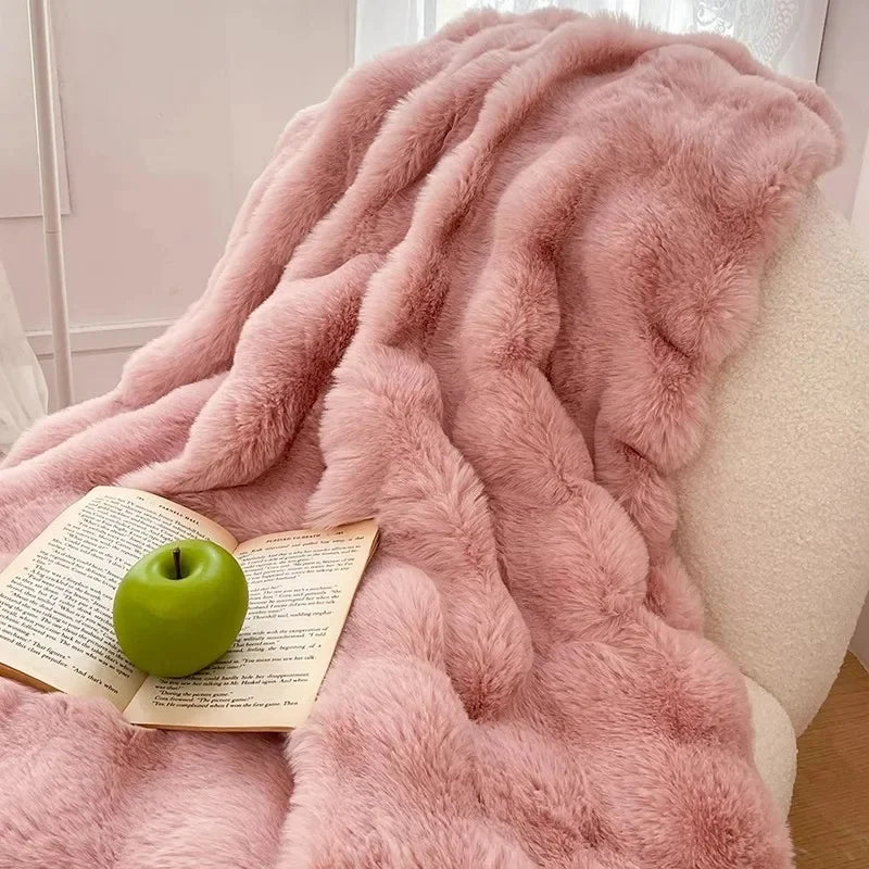 Couverture chaude épaisse rose