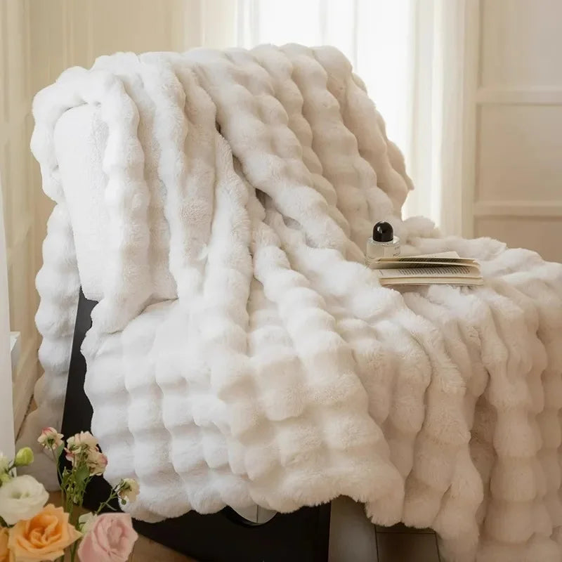 Couverture chaude épaisse blanc