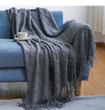 Couverture chaude tricotée à carreaux - Vignette | Couvertures Cosy