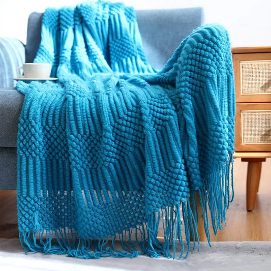 Couverture décoration bleu