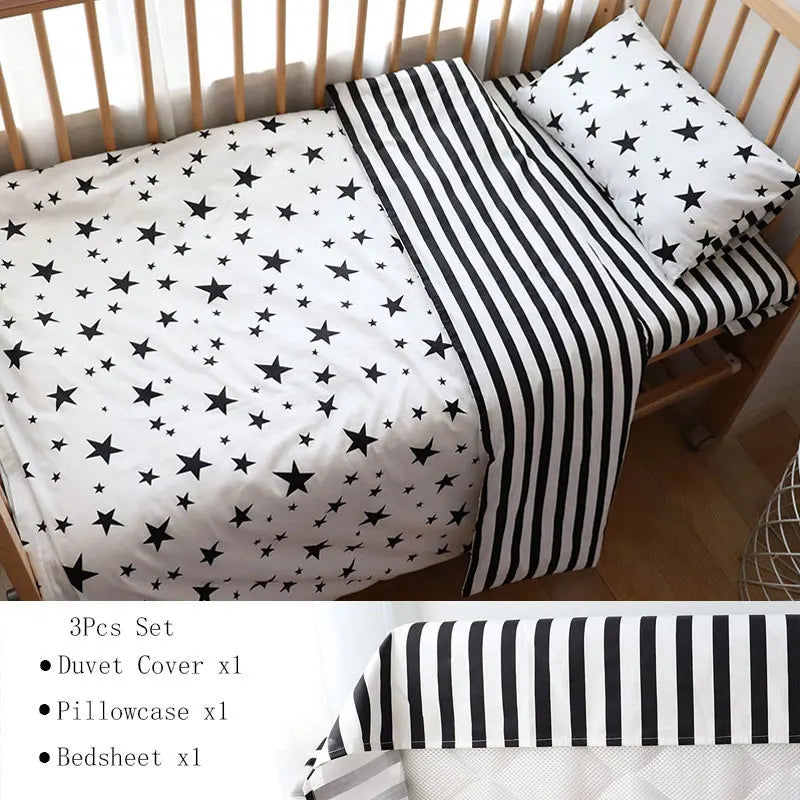 Couverture de Lit 3 pièces étoiles noires