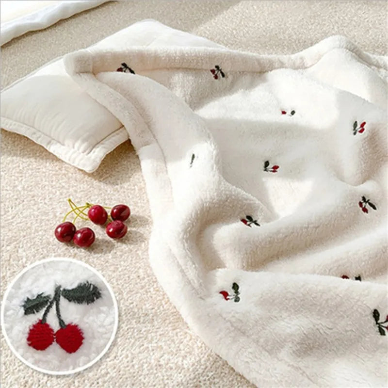 Couverture de bébé en flanelle  cerise