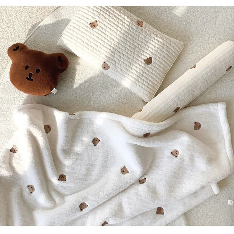 Couverture de bébé en flanelle ours