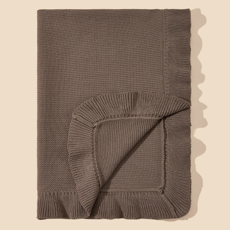 Couverture de naissance en coton café