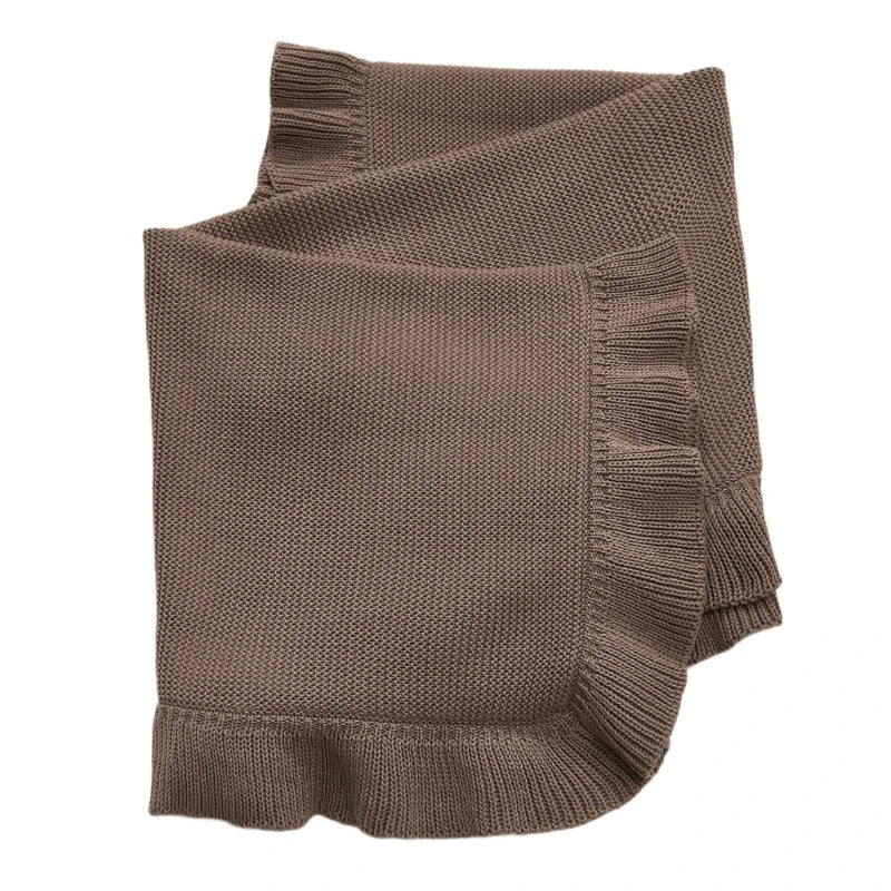 Couverture de naissance en coton café