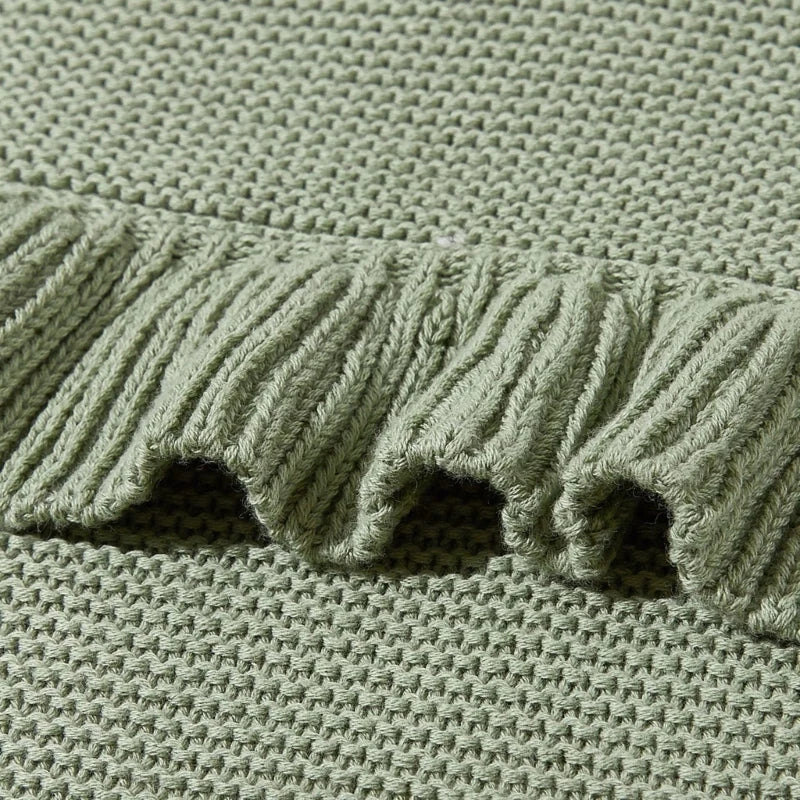 Couverture de naissance en coton vert