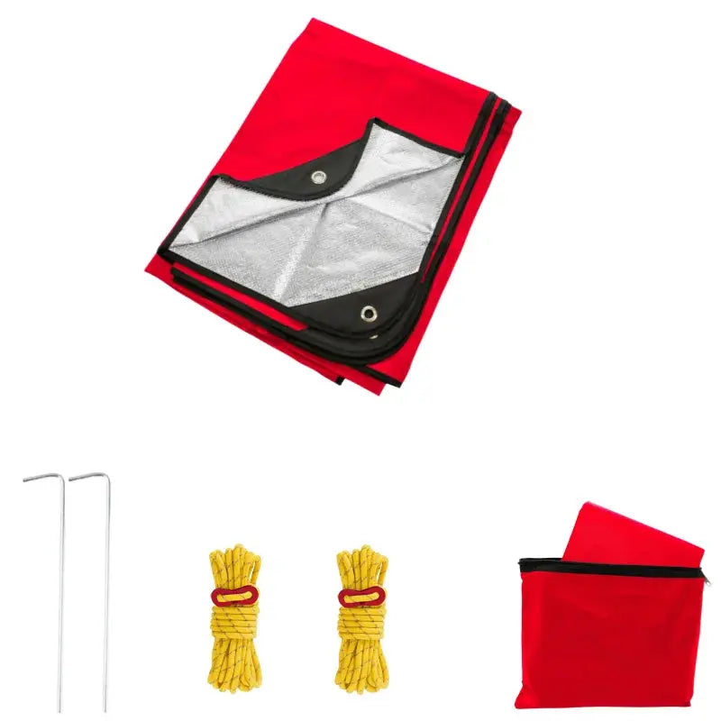 Couverture de survie imperméable rouge