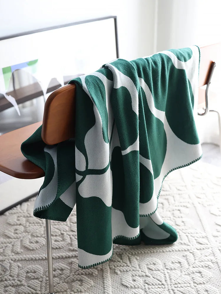 Couverture en Cachemire vert