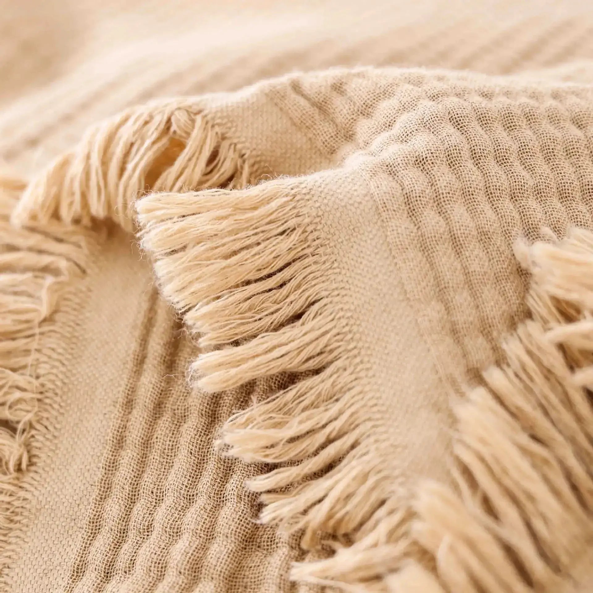Couverture en coton doux khaki